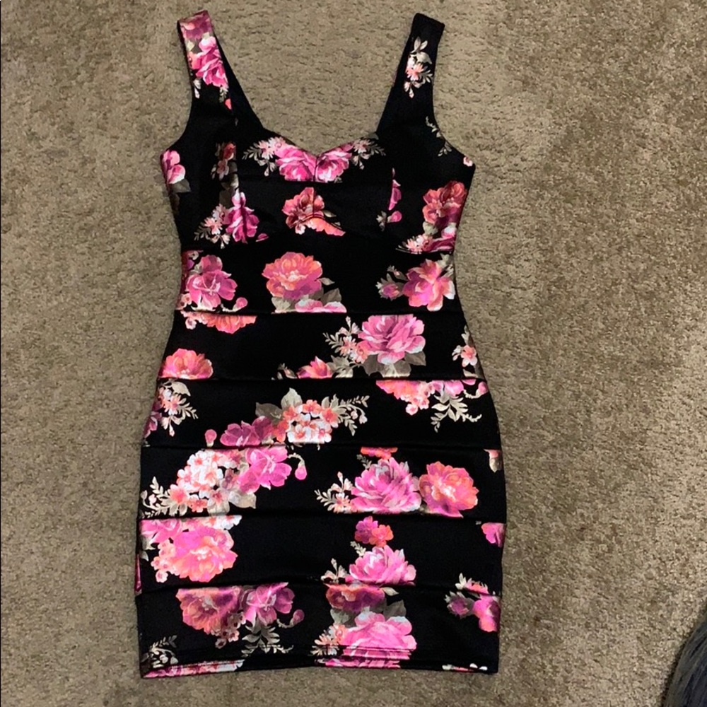 black rose bodycon dress